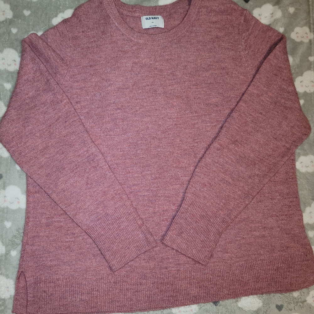 Old Navy Heathered Pink Knit Sweater